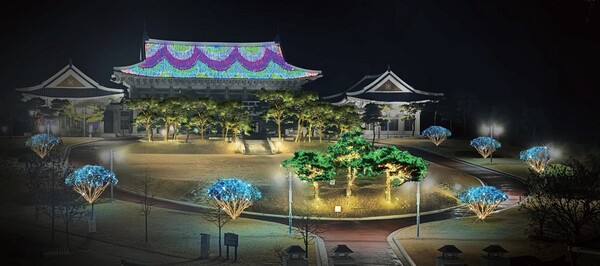 합천군 청와대 세트장에서 타임슬립 나이트 야간 버스킹 공연. [사진=합천군](포인트경제)