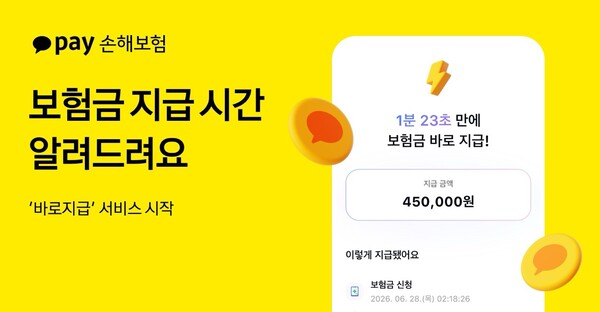 카카오페이손보, 보험금 처리 속도 직접 보여주는 '바로지급' 서비스 가동 /카카오페이손해보험