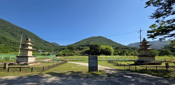 산청 단속사지 동서 삼층석탑. /자흥스님