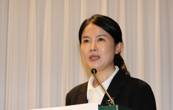 최주희 티빙 대표이사가 3일 서울 중구의 한 호텔에서 개인정보 유출 사고에 대해 사과하고 있다. 