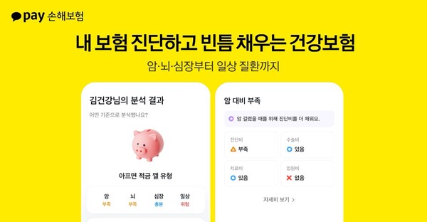 카카오페이손해보험, 건강보험 개정…보험 진단으로 암·뇌·심장질환부터 독감까지 빈틈 채운다 /카카오페이손해보험