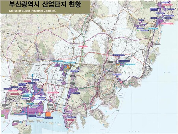 부산시 산업단지 현황도. /부산시청