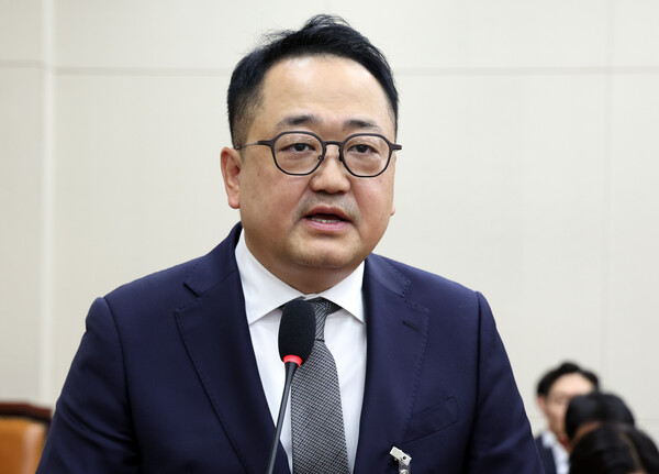 김용석 우아한형제들 부사장이 12일 여의도 국회에서 열린 정무위원회의 공정거래위원회 등에 대한 국정감사에 출석해 의원 질의에 답변하고 있다. /뉴시스
